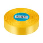 Лента атласная 1-сторонняя 25.0 мм / 33±2 метра, №020 желтый, в термоплёнке, Gamma