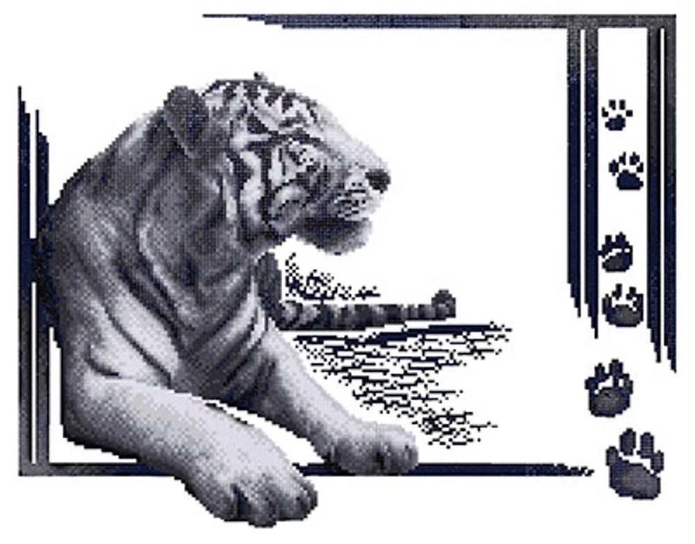 Алмазная (кристальная) мозаика Фрея, Тигр, 38х48 см