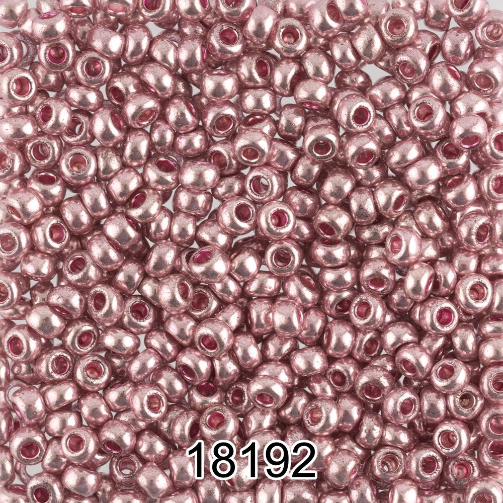 Бисер Preciosa круглый 10/0, 2.3 мм, 500 г, 18192 (Ф444) т.розовый/металлик