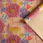 Бумага упаковочная крафт "Пионы на 8 марта", 50х70 см, 20 шт /TOS/