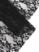 Ткань кружевная гипюр стрейч 100 г/м², ш.150см, арт.G039 цв.черный, уп.1м