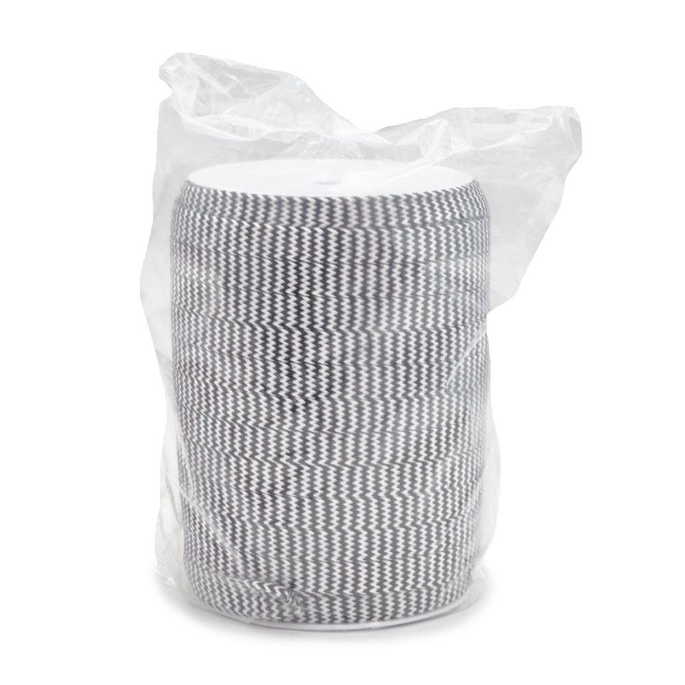 Шнур плоский плетеный х/б ⌀15.0 мм / 75 метров, чер/бел зигзаг, 07-4300/01(02/04)