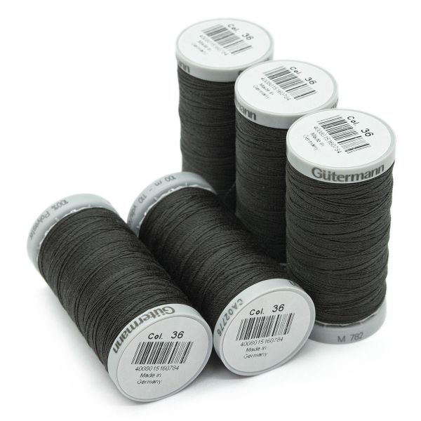 Нитки суперкрепкие Gutermann Extra Strong M782, 100м, 036 серый, 5 катушек