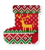 Алмазная (кристальная) мозаика Фрея, магнит Сапожок, 9х9 см