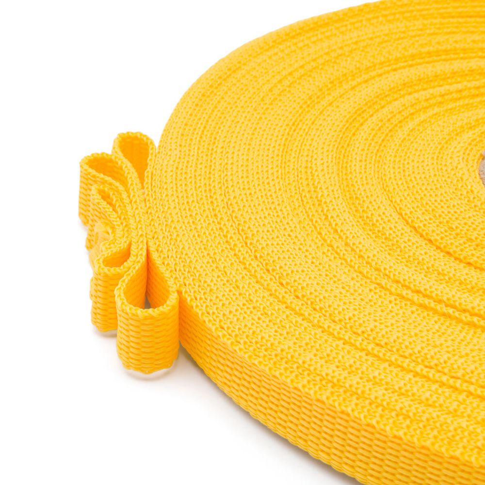 Стропа (ременная лента) 15 мм / 25 метров, толщ. 1.0 мм, [7.9 г/пог.м], 100% п/п, 2 желтый