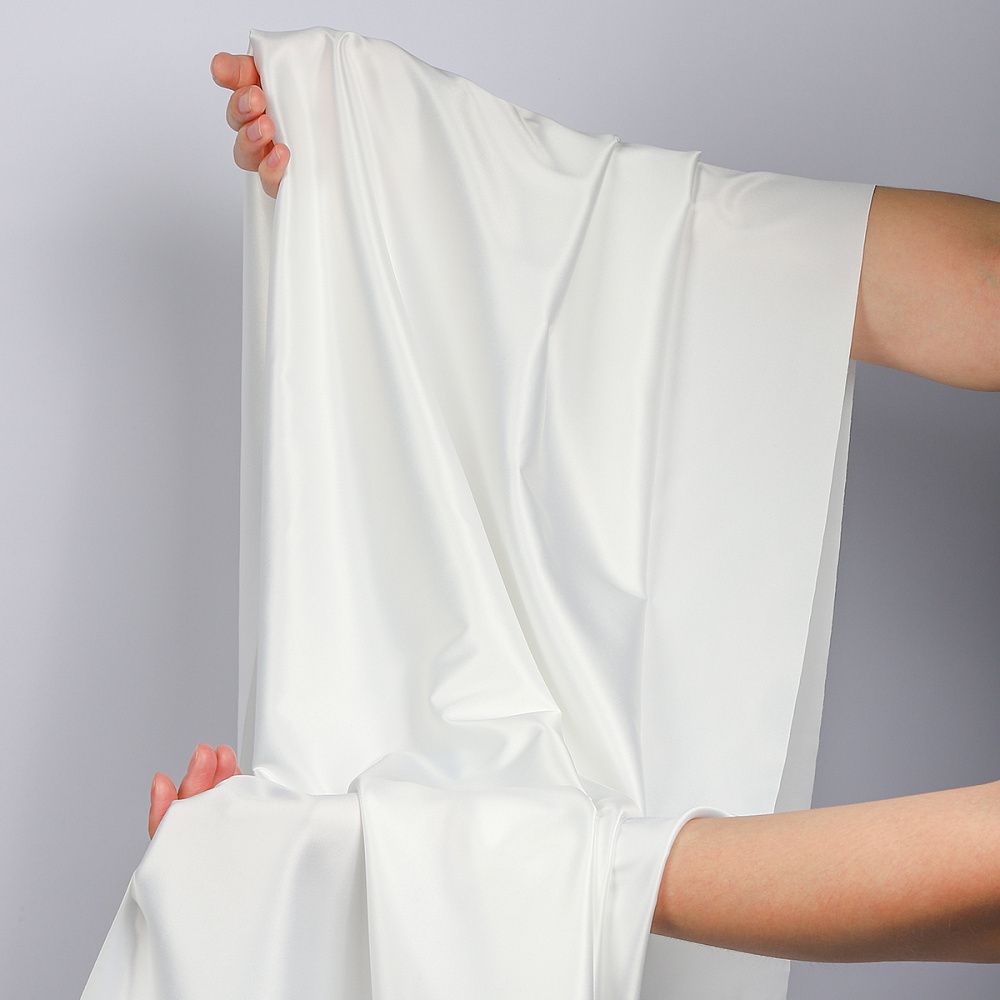 Атлас стрейч для нижнего белья 107 г/м², 125 см / 25 метров, 0180 цв.белый