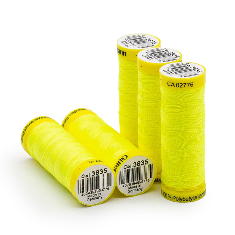 Нитки для трикотажа Gutermann Maraflex, 150м, 3835 неоновый желтый, 5 катушек
