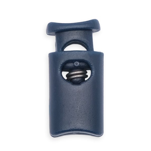 Фиксатор (зажим) для шнура пластик 1 отв., ⌀4.5 мм, 19х9 мм, цилиндр, ПП, т.синий, 100 шт