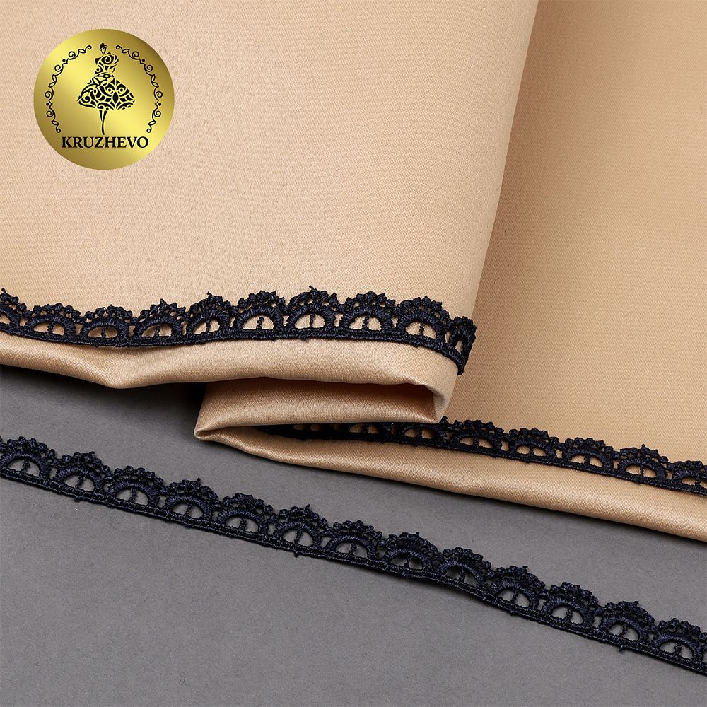 Кружево гипюр (плетёное) 10 мм, TR.8G8008, 01 т.синий, 12м, Kruzhevo