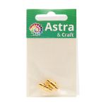 Замок магнитно-поворотный для круглого шнура 3х15мм, 2 шт в упак, Астра, светлое золото, 4AR358