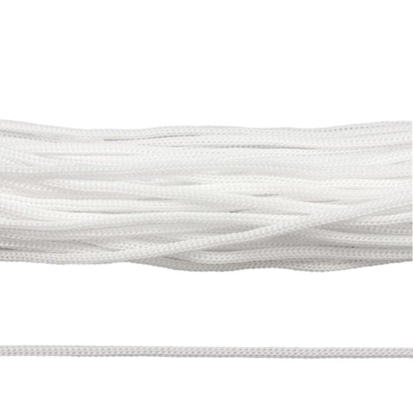 Шнур полипропилен круглый вязаный ⌀5.0 мм / 100 метров, 5-01 белый