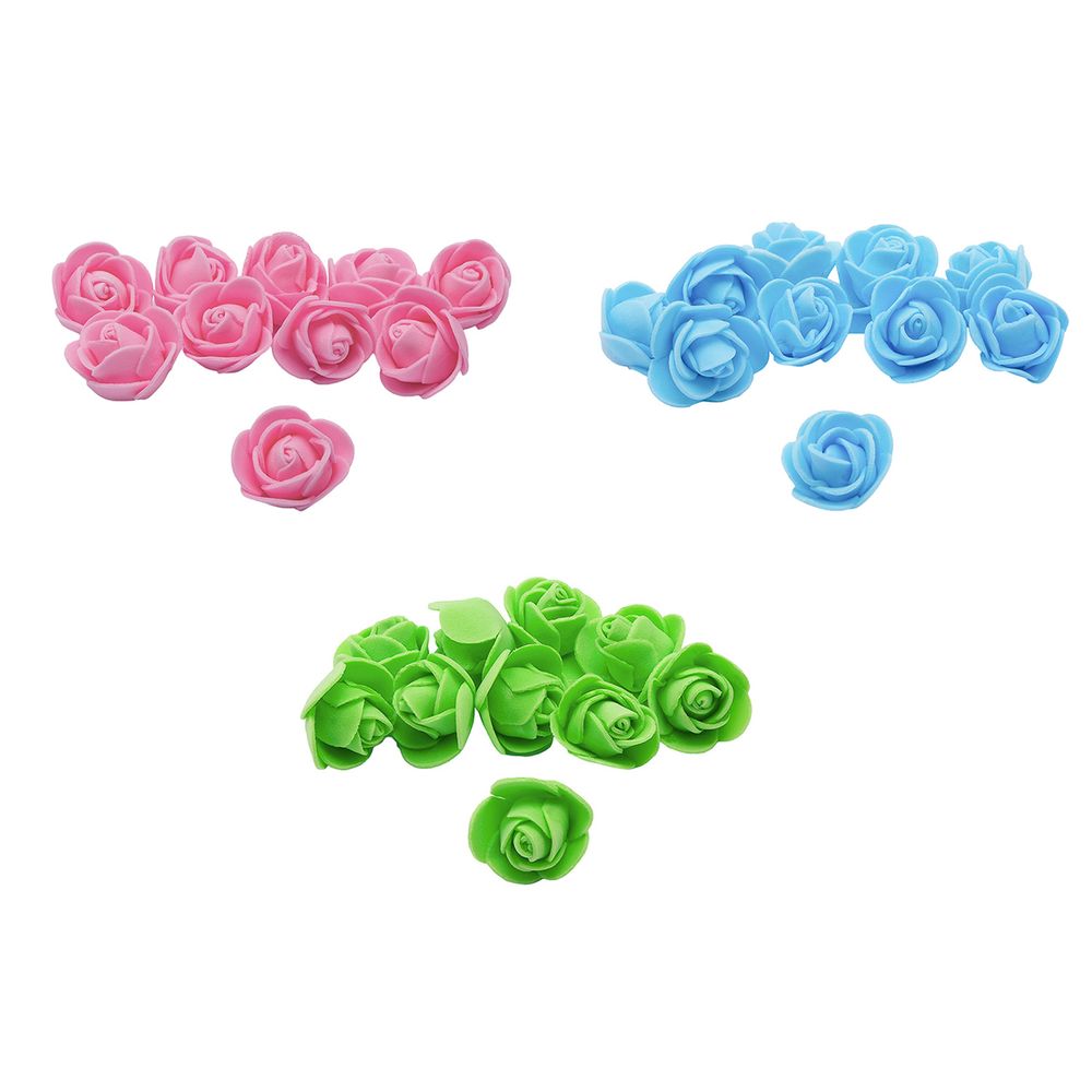Цветочек-розочка из фоамирана 38 мм, микс №14, 3 цвета, 30 шт