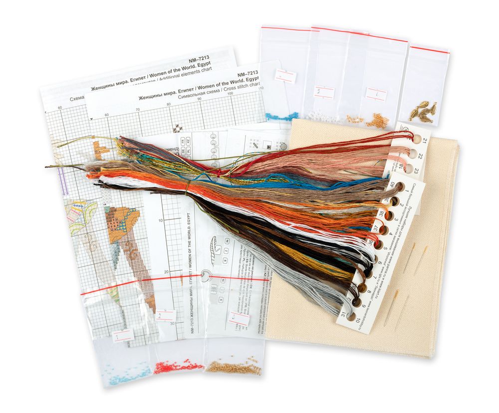 Набор для вышивания нитками Panna, Золотая серия, Женщины мира. Египет, 23х32 см