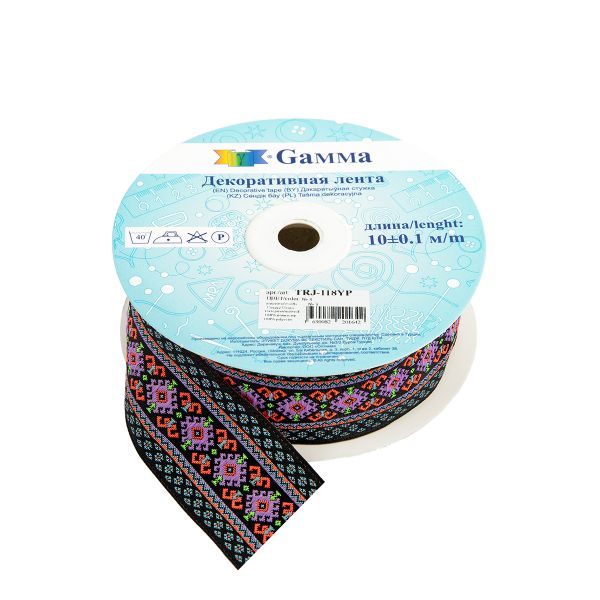 Лента (тесьма) жаккардовая 35.0 мм / 10±0.5 метров, 3, Gamma TRJ-118YP