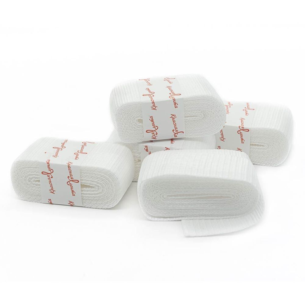 Стропа (ременная лента) 50 мм / 5х2.5 метра, толщ. 1.0 мм, [28 г/пог.м], 100% п/э, 1 белый /TOS/