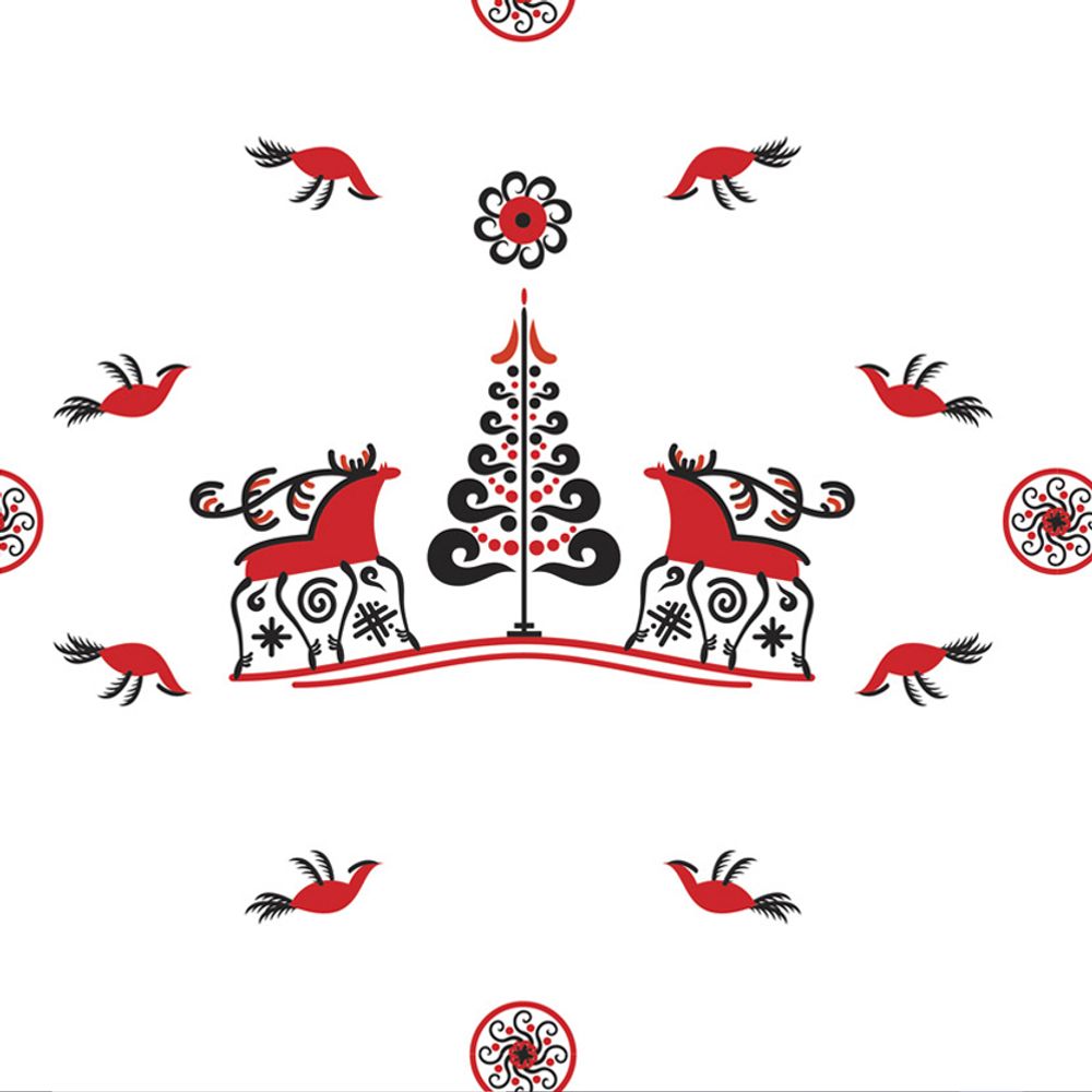 Ткань для пэчворка Peppy Мезенские узоры, отрез 50х50 см, 135 г/м², МУ-16 белый, Peppy