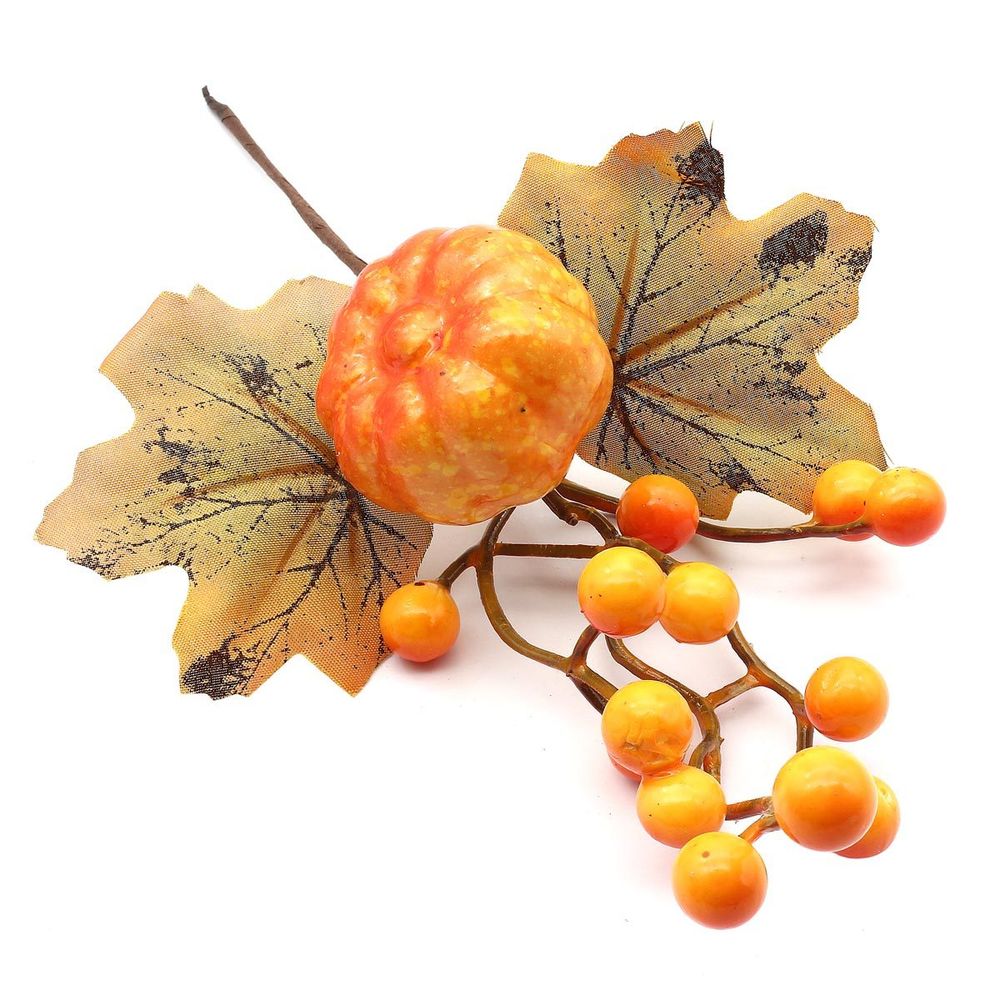 Ветка кленовая с ягодами и тыквой, 24см