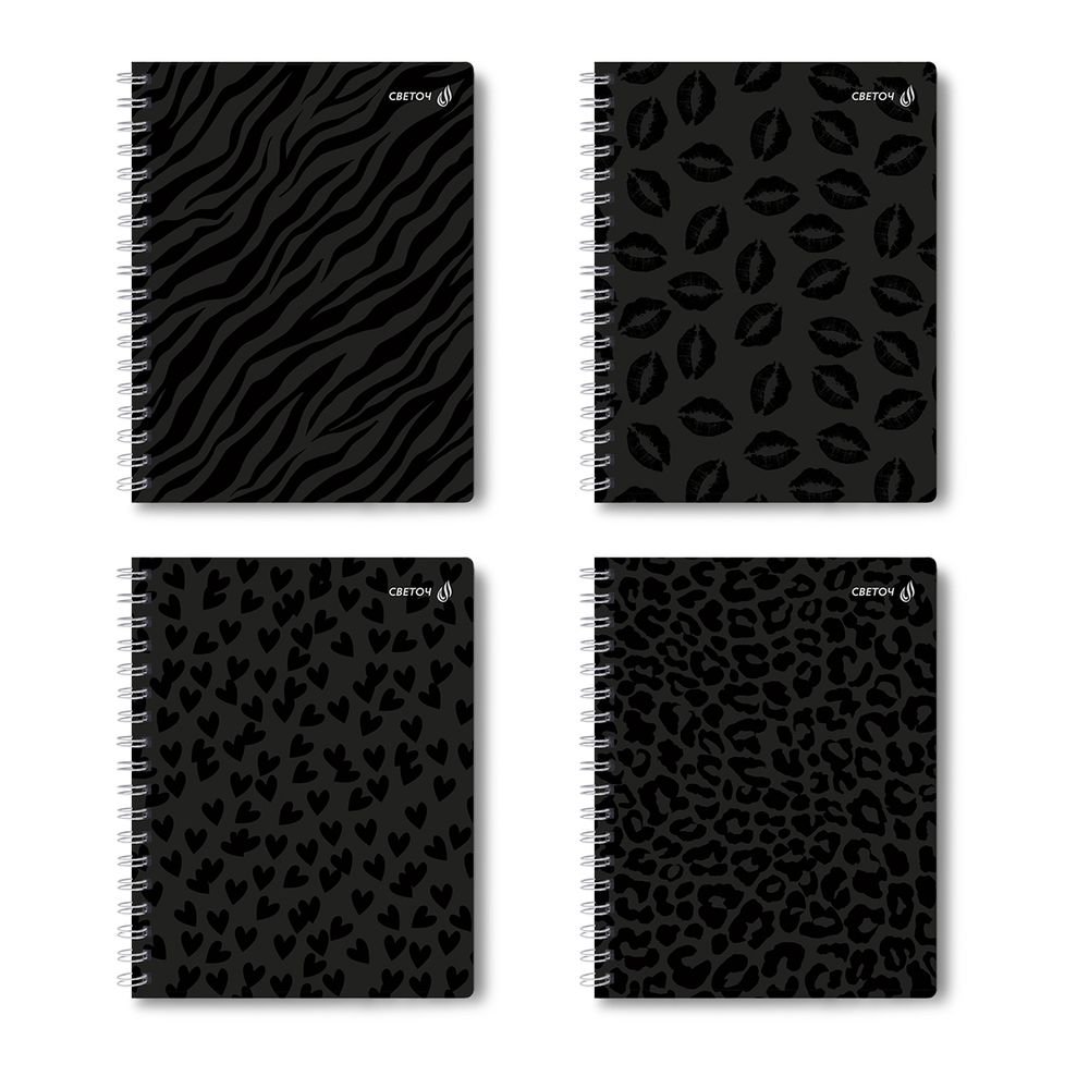 Тетрадь ученическая общая, выборочный УФ лак, A5 48 л. на гребне 65 г/м², белизна 100 %, 8 шт, клетка, 01176 Просто гений, Светоч Т106