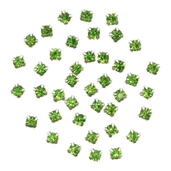 Хрустальные стразы в цапах/серебро, 6мм, 40 шт/упак, Astra&Craft (39 св.зеленый), 4AR169/176