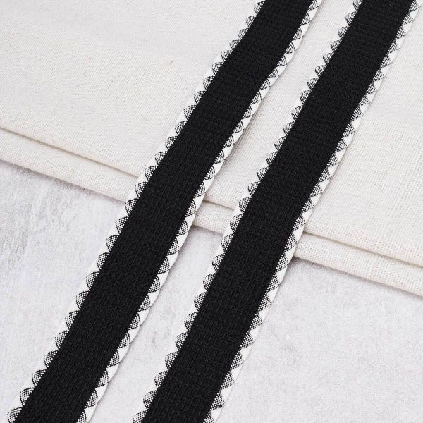 Тесьма (лента) окантовочная 28 мм / 91.44 метра, 5.075 г/пог.м, декоративная, 06 черный, 3Al360