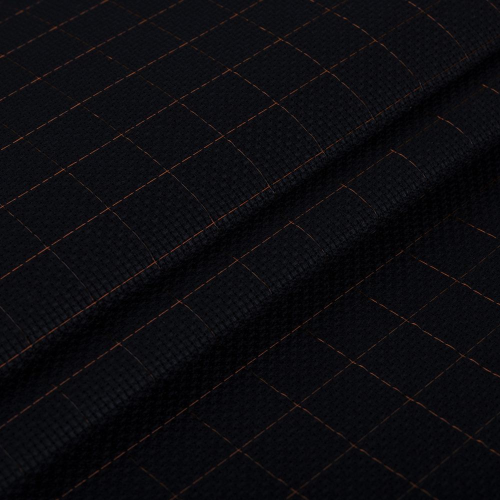 Канва Aida 14 ct, 150 см / 10 метров, черный в клетку, Gamma K04R