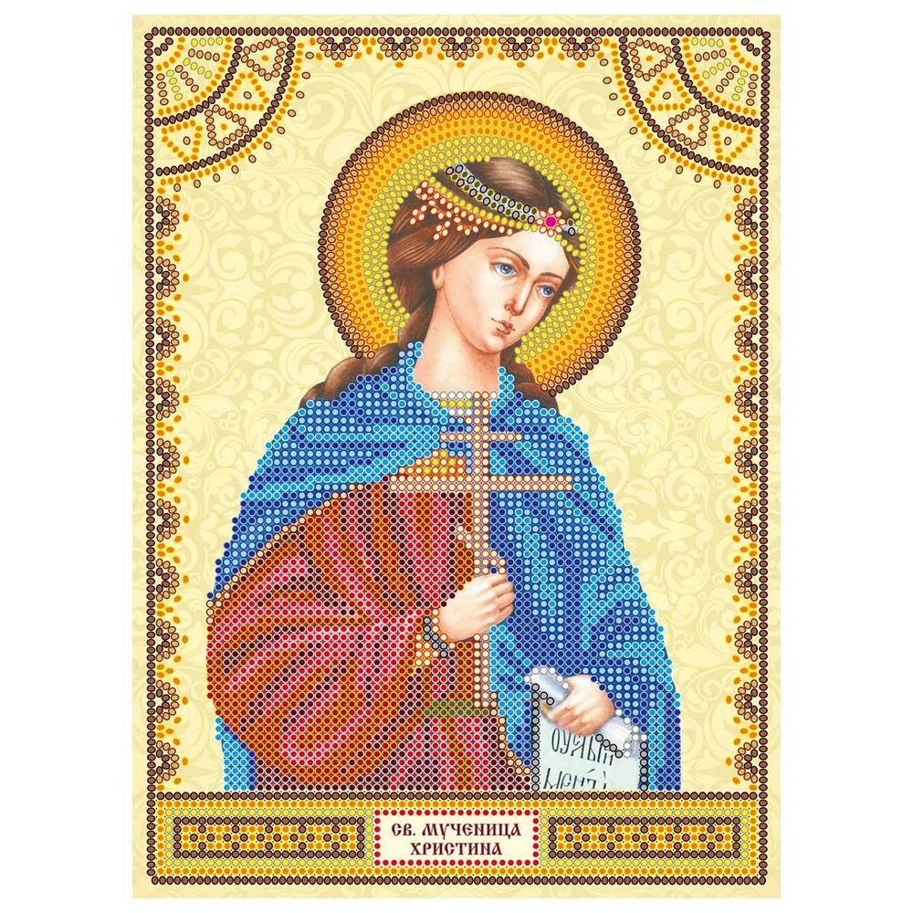 Рисунок для вышивания бисером Абрис Арт, Святая Христина (Кристина) 17х23см, ACK-072