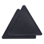 Заплатки пришивные из кожи, треугольник равносторонний 8см с перфорацией, 2 шт, 100% кожа, 05 темно-синий, 9126