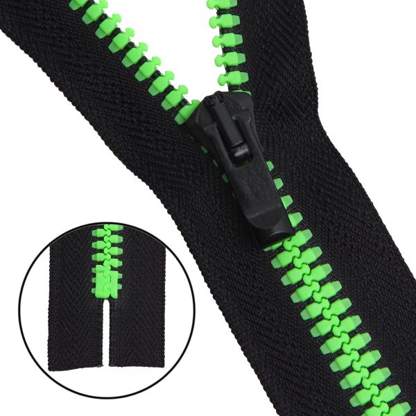 Молния трактор Arta Т6 (6 мм) 1 зам., н/раз., 18 см, Neon, цв. 077 черный / 049 яр.салатовый, уп.10 шт