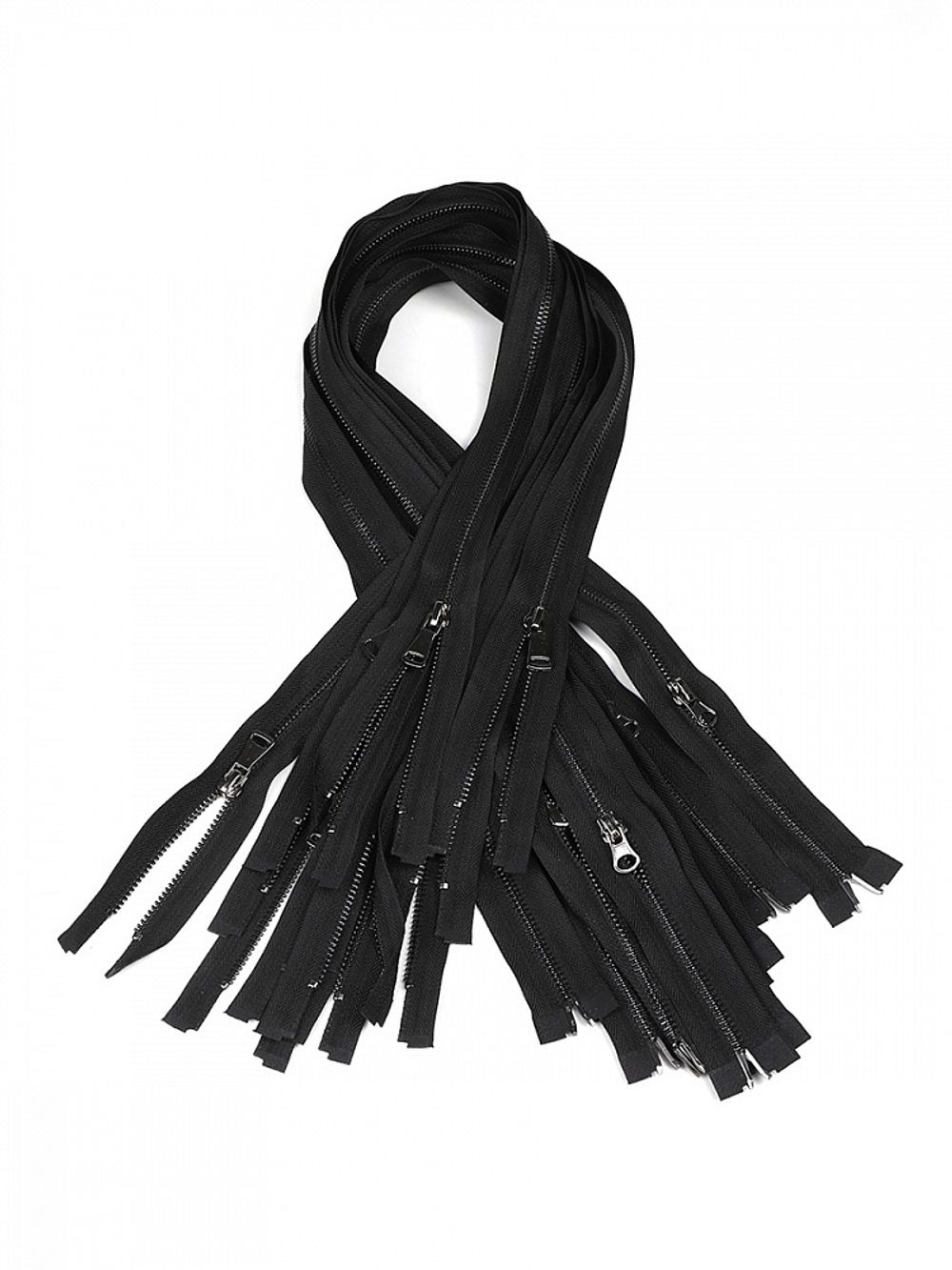 Молния металл Т5 (5 мм) 2 зам., разъем., 110 см, черный никель шлиф.звено, цв.F322 черный, 1 шт, Mzip