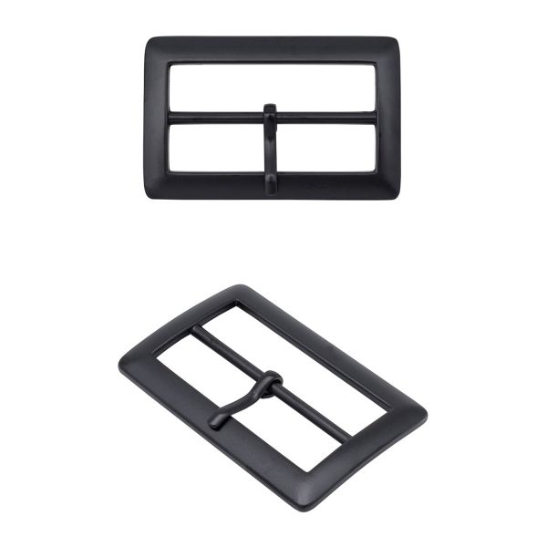 Пряжка ременная металл 40 мм, прямоугольная, матовый черный, 1 шт, (MB-155)