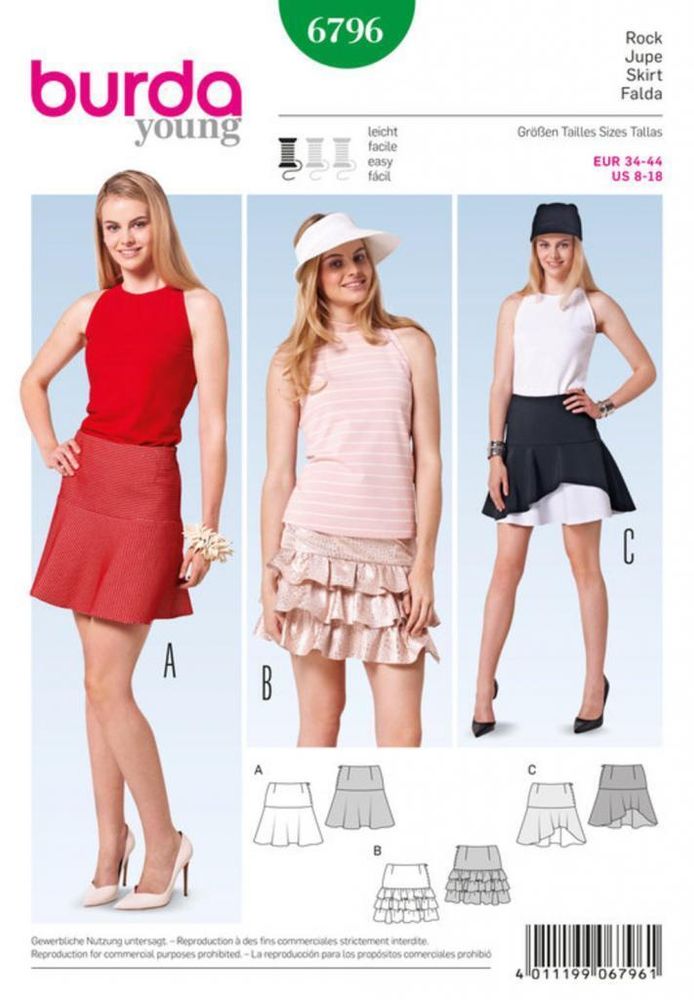 Выкройка Молодежная Burda (Бурда) №6796, 1 шт, 6796