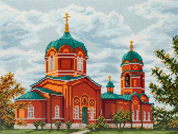 Алмазная (кристальная) мозаика Фрея, на подрамнике Церковь Рождества Пресвятой Богородицы, 40х30 см