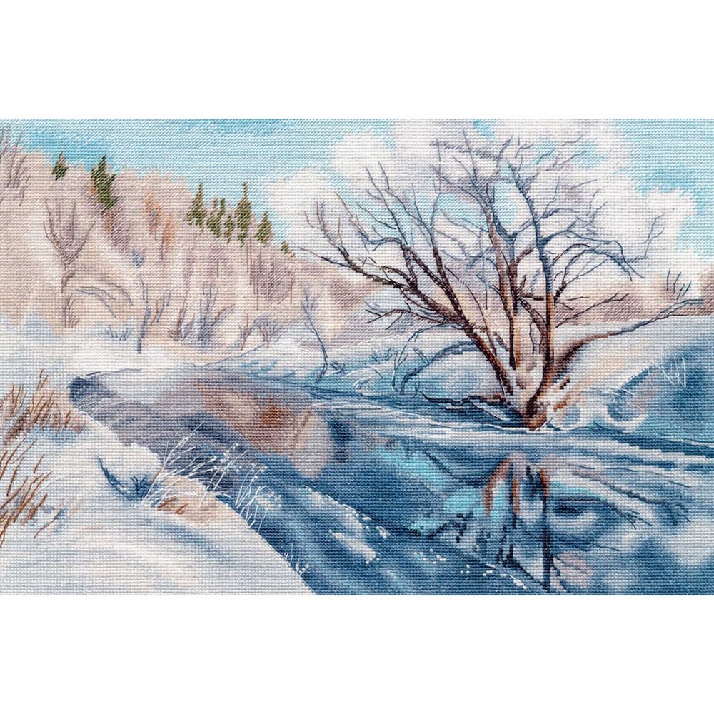 Набор для вышивания нитками Овен, Февральская лазурь 34х24см