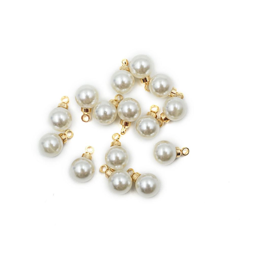 Бусины пластик с петелькой ⌀6 мм, 15 шт в упак, Astra&Craft, Золото