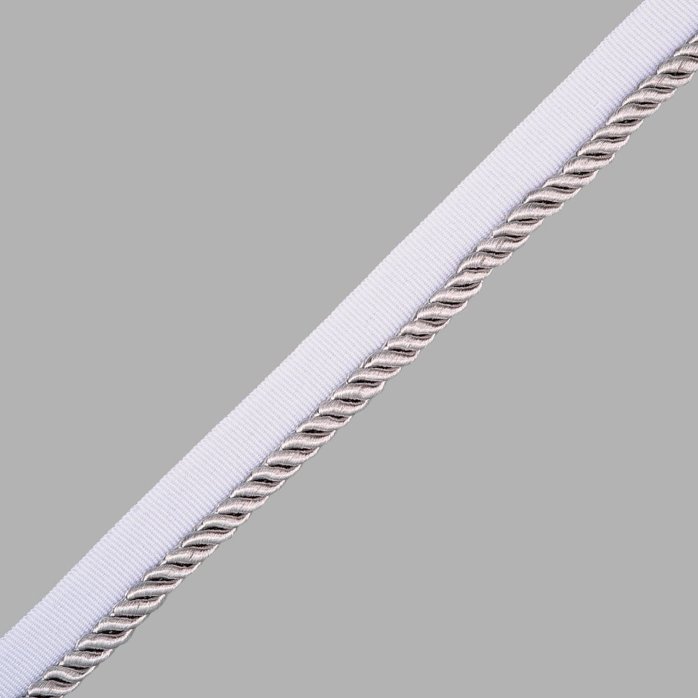 Кант витой 5 мм / 25 метров, белый/09 серый, 3AR3294