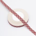 Лента декоративная х/б 15.0 мм / 25±1 метров, ромб красный, 881