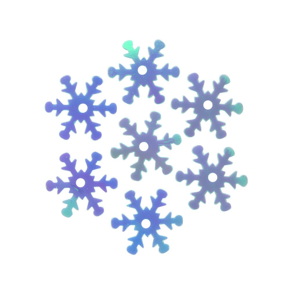 Пайетки фигурные снежинки 13 мм, Астра 10г, 17 св.-бирюзовый, уп.10 шт