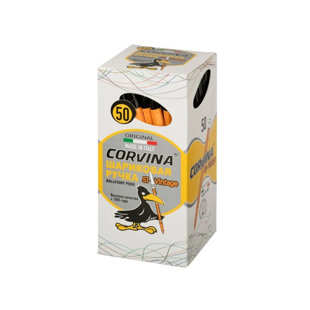 Ручка шариковая CORVINA51 Vintage ⌀0.7 мм, 1 мм, 50 шт, 40163/01G цвет чернил: черный, Corvina