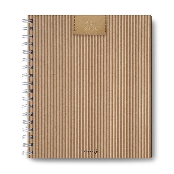 Артбук (скетчбук), матовая ламинация, блок белый, 80 г/м², 290х23.9х20.5 см, на гребне 80 л., 2 шт, Эко-стиль 000617, Светоч 80АРТ-001