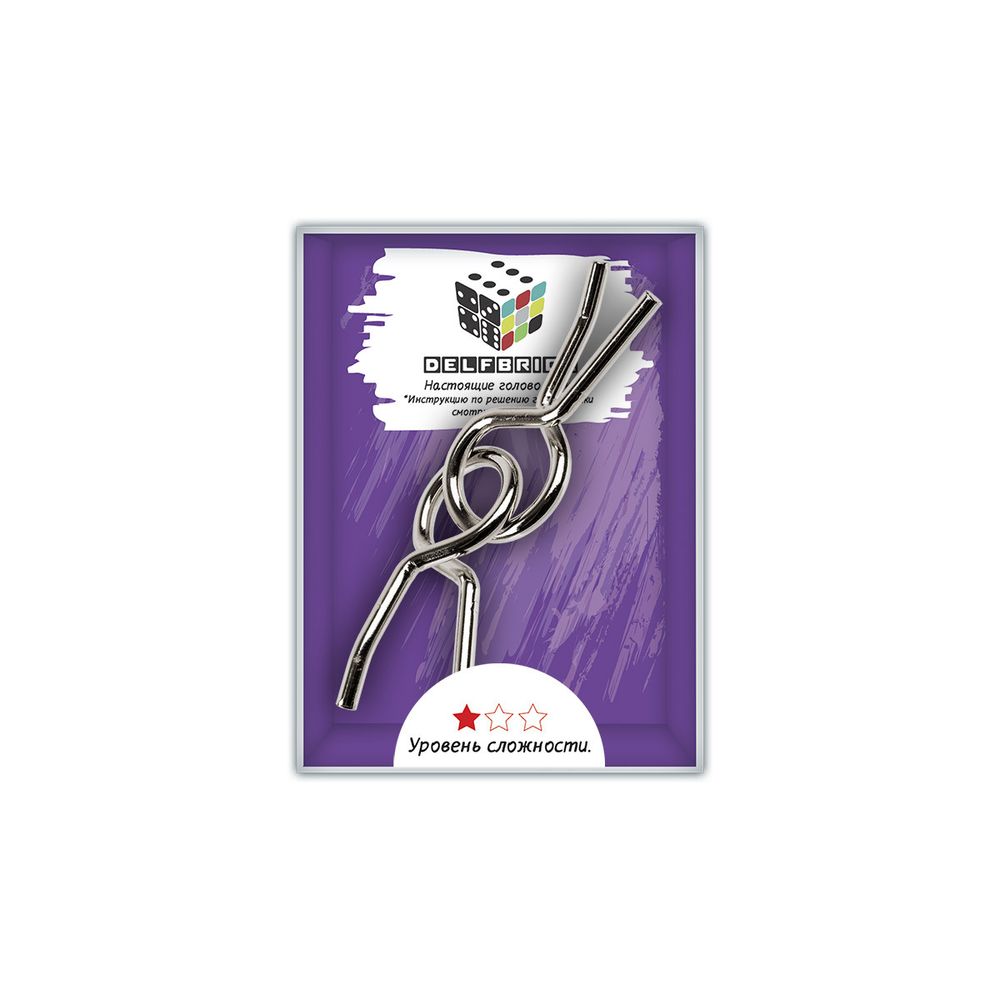 Головоломка металлическая, 1 шт, Петельки 2 элемента, Delfbrick DLM-05