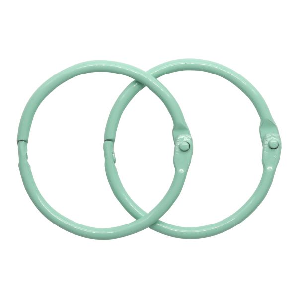 Кольца для альбомов разъемные металл 35 мм, 10 шт, мята, 5AS-105