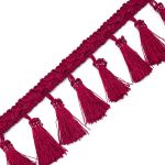 Бахрома отделочная 70.0 мм / 10 метров, с кистями 274 бордо