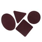 Набор заплаток пришивных из замши, круг, квадрат, треугольник, овал 4см, с перфорацией, 4 шт (31 бордовый), 59703