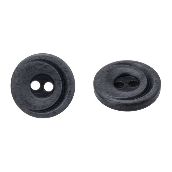 Пуговица 2 прокола 18L=11 мм, пластик, col.A черный, CN2857, 72 шт