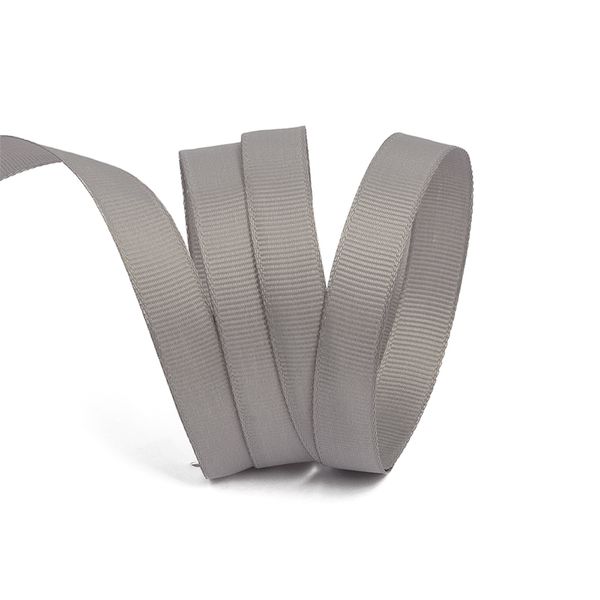 Лента репсовая (в рубчик) 12.0 мм, 012 серый, уп. 27,4м