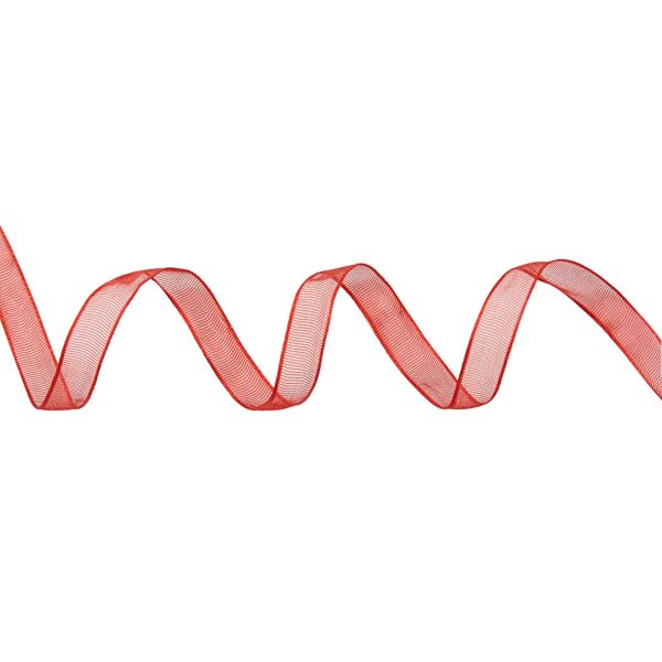 Лента капроновая (органза) 6.0 мм / 22,86м (26 красный)