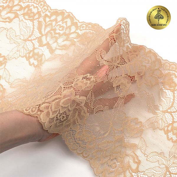 Кружево бельевое эластичное 180 мм / 3 метра, TBY.L838, цв.S180 бежевый