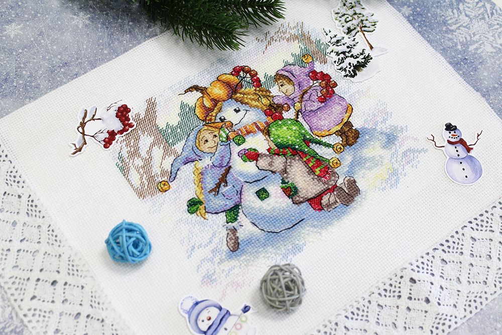 Набор для вышивания нитками МП Студия (Жар-птица), Дружная команда, 15х19 см