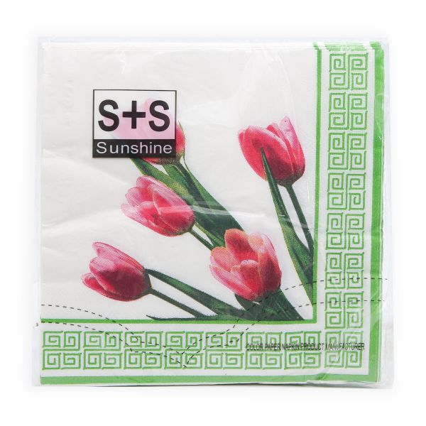 Салфетки 33х33см, 2-х слойные 20 шт/упак (тюльпаны), JLC-2PLY