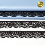 Кружево эластичное (стрейч) 25 мм / 5 метров, TBY.8032, цв.02 черный